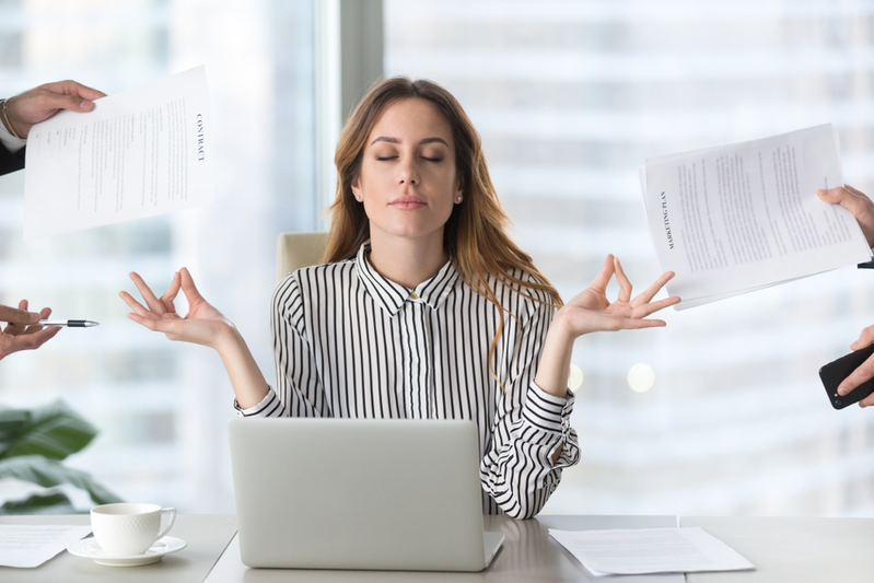 stressed business woman