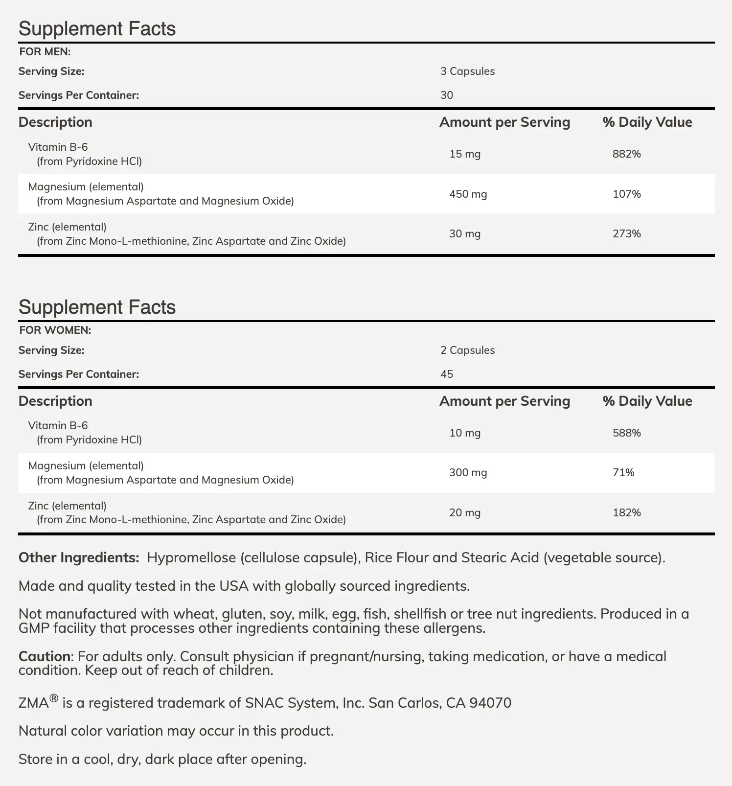 ZMA for Women's NCPak #60