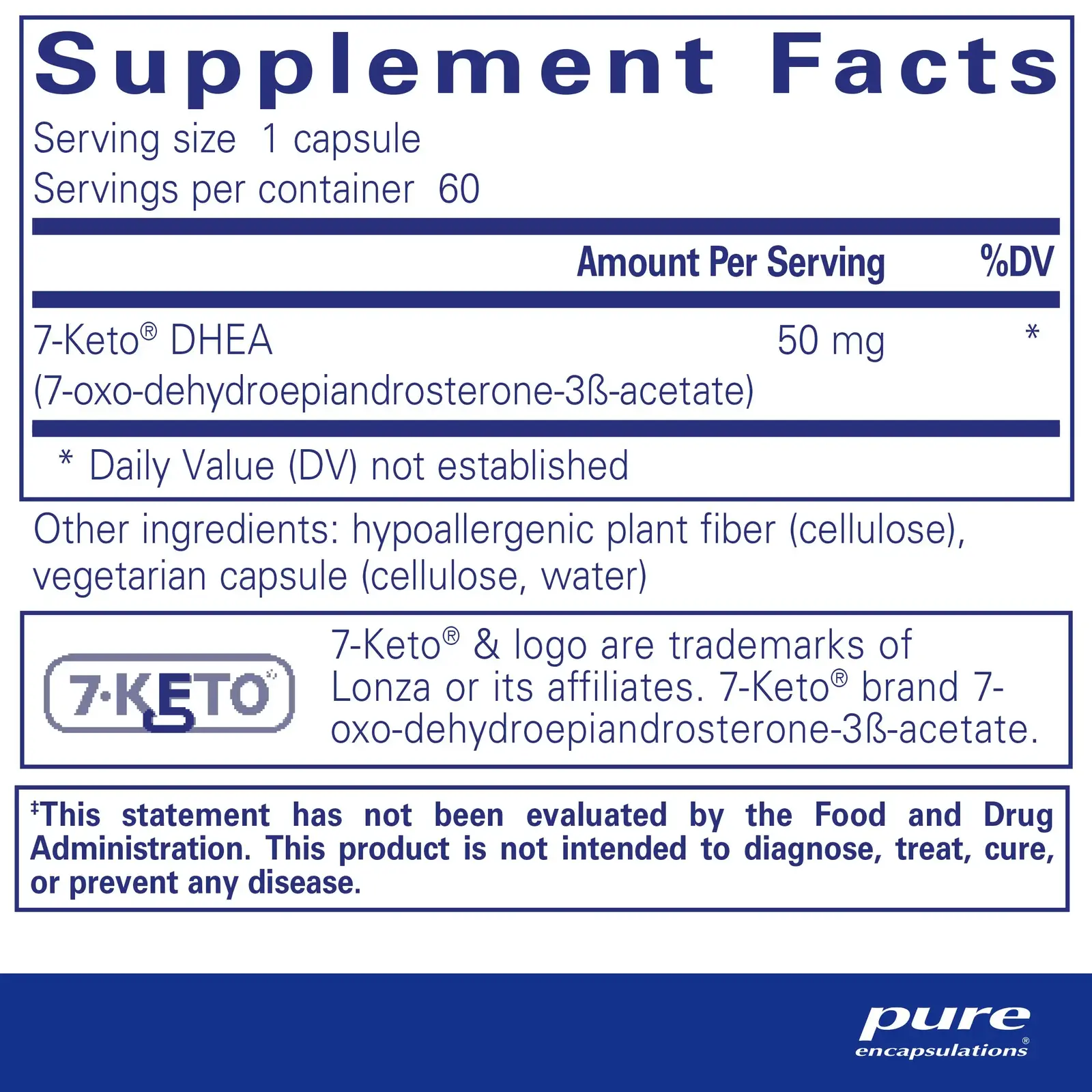 7 Keto DHEA 50 mg.