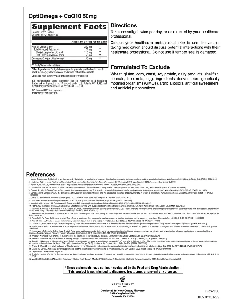 OptiOmega & CoQ10 30 Softgels