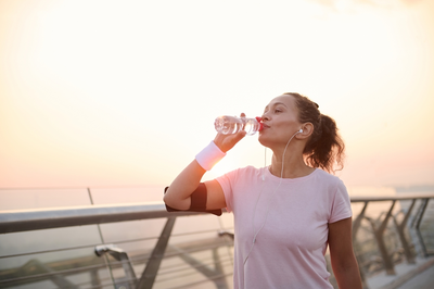 woman drinks water