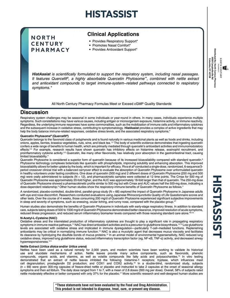 HIST ASSIST (New Formulation!) for NCPak #60